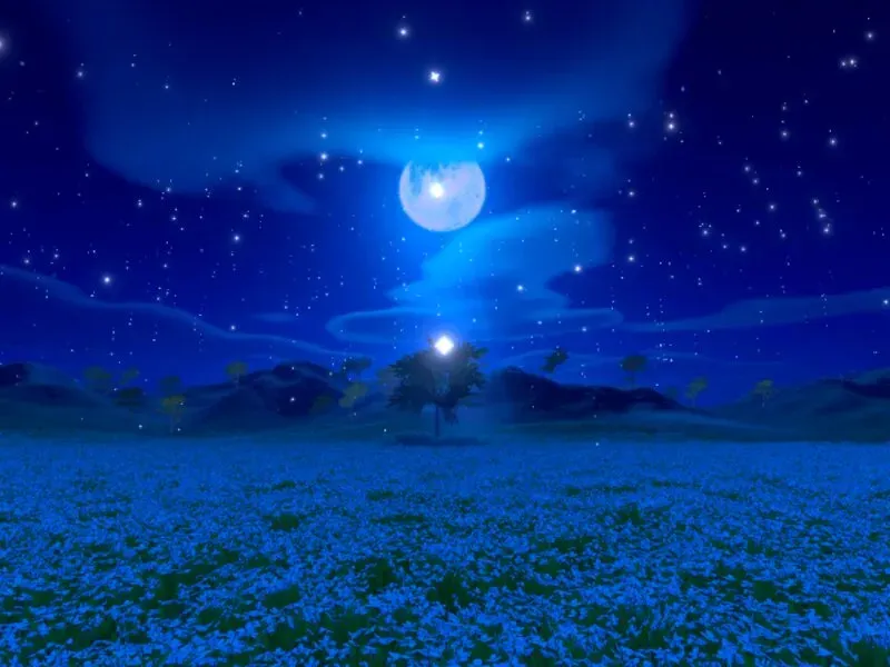 月夜の星降る花畑 – Moonlight Starry Flower Garden –