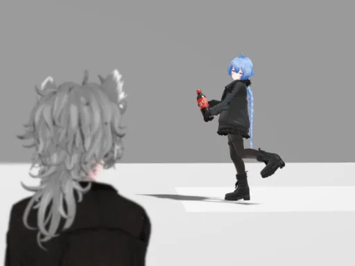 フレンドがコーラを振るだけ